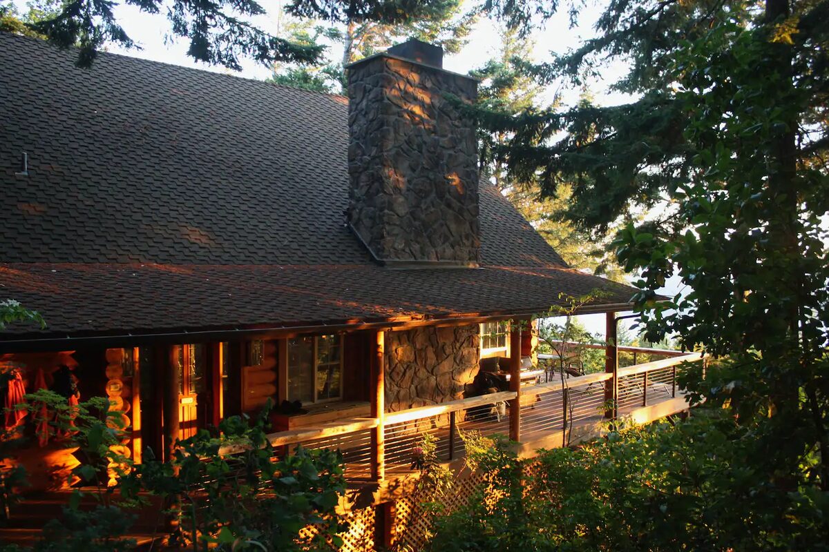 The lodge at golden hour